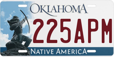 OK license plate 225APM