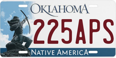 OK license plate 225APS