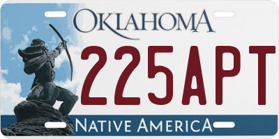 OK license plate 225APT