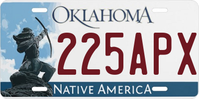 OK license plate 225APX