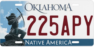 OK license plate 225APY