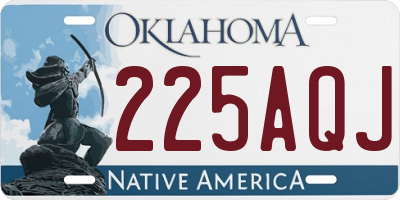 OK license plate 225AQJ