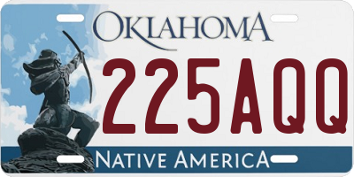 OK license plate 225AQQ