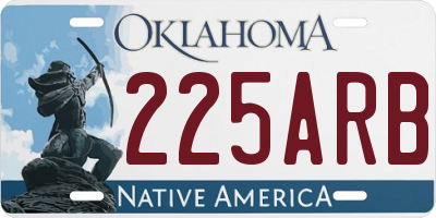 OK license plate 225ARB