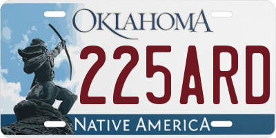 OK license plate 225ARD