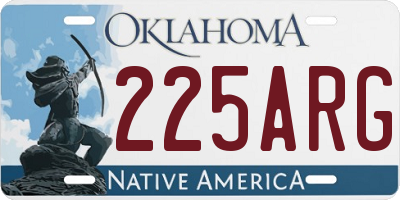 OK license plate 225ARG