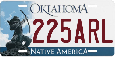 OK license plate 225ARL