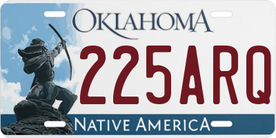OK license plate 225ARQ