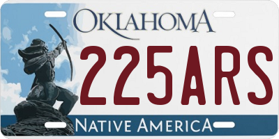 OK license plate 225ARS