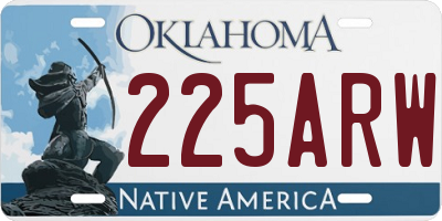 OK license plate 225ARW