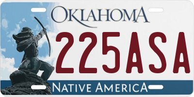 OK license plate 225ASA