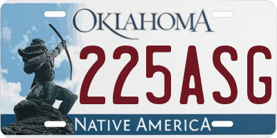 OK license plate 225ASG