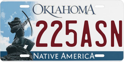 OK license plate 225ASN
