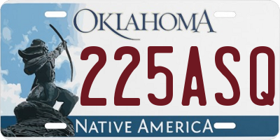 OK license plate 225ASQ