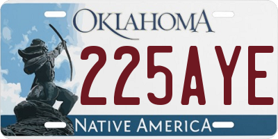 OK license plate 225AYE
