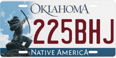 OK license plate 225BHJ