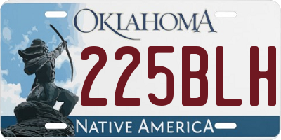 OK license plate 225BLH