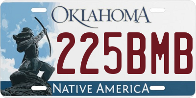 OK license plate 225BMB