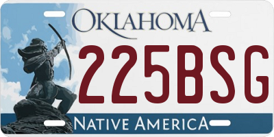 OK license plate 225BSG