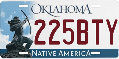 OK license plate 225BTY