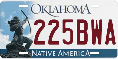 OK license plate 225BWA