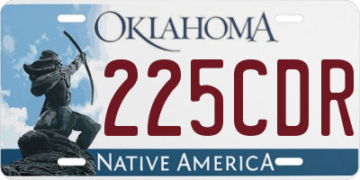 OK license plate 225CDR