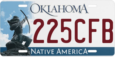 OK license plate 225CFB