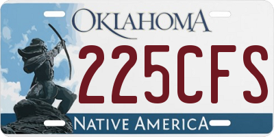 OK license plate 225CFS