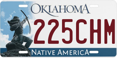 OK license plate 225CHM