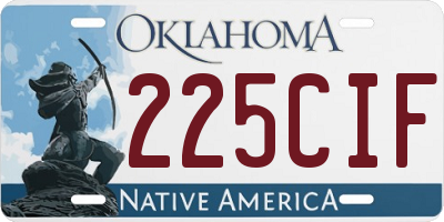 OK license plate 225CIF
