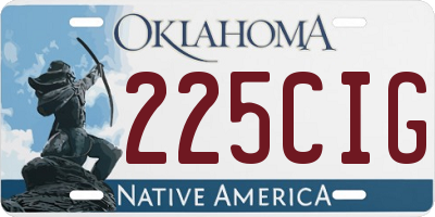 OK license plate 225CIG