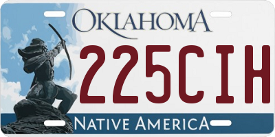OK license plate 225CIH