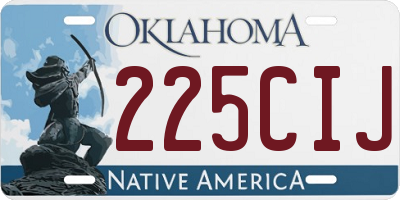 OK license plate 225CIJ