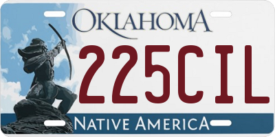 OK license plate 225CIL