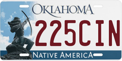 OK license plate 225CIN