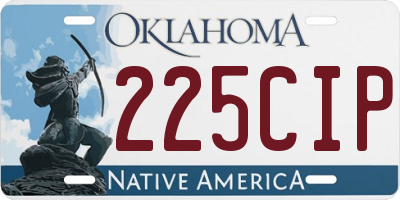 OK license plate 225CIP