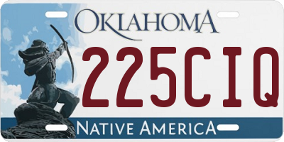 OK license plate 225CIQ
