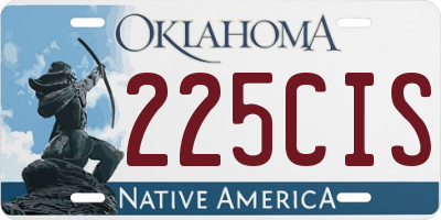 OK license plate 225CIS