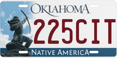 OK license plate 225CIT