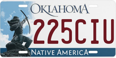 OK license plate 225CIU