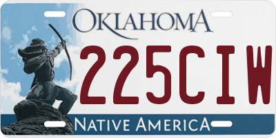 OK license plate 225CIW