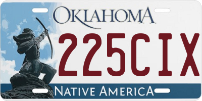 OK license plate 225CIX