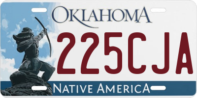 OK license plate 225CJA