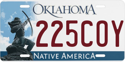 OK license plate 225COY