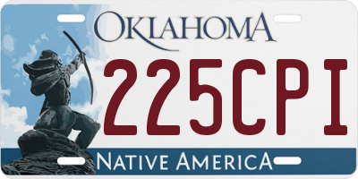 OK license plate 225CPI