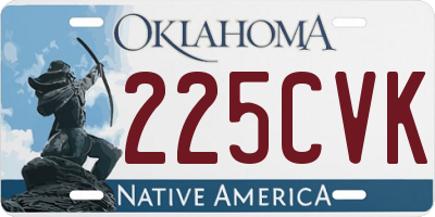 OK license plate 225CVK