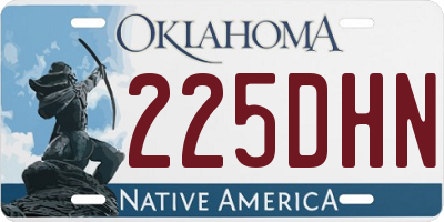 OK license plate 225DHN