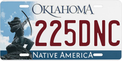 OK license plate 225DNC