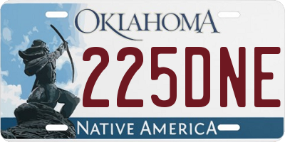 OK license plate 225DNE