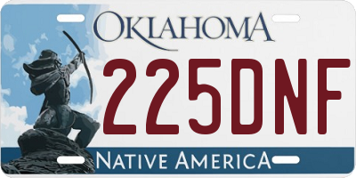 OK license plate 225DNF